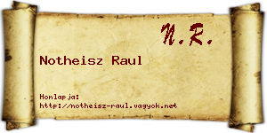 Notheisz Raul névjegykártya